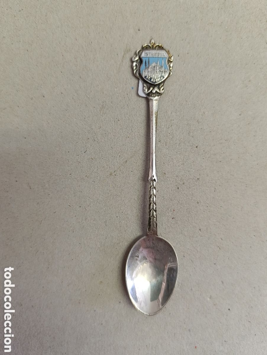 Antig&uuml;edades: CUCHARILLA DE PLATA CON ESMALTE DE ISTAMBUL. - Foto 1