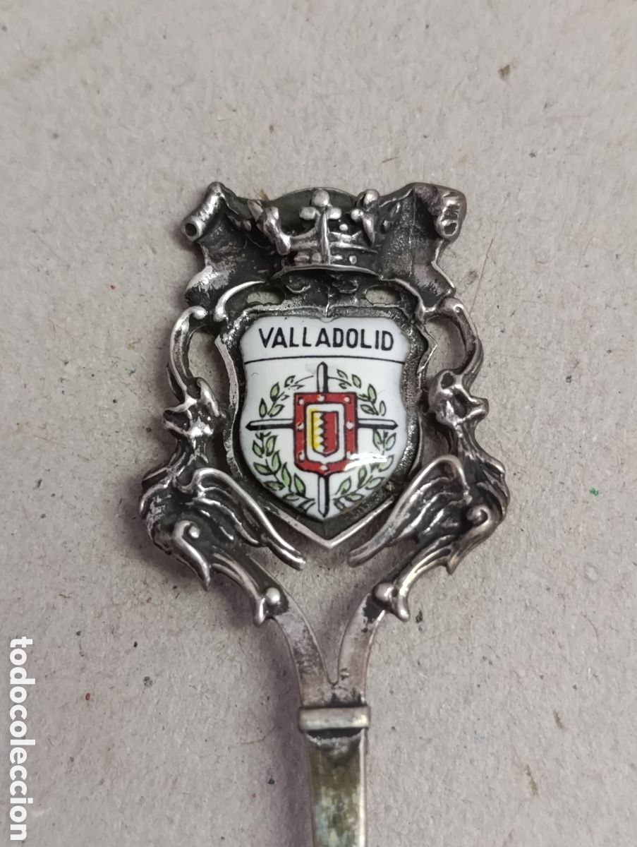 Antig&uuml;edades: CUCHARILLA DE PLATA CON ESMALTE DE VALLADOLID. - Foto 2