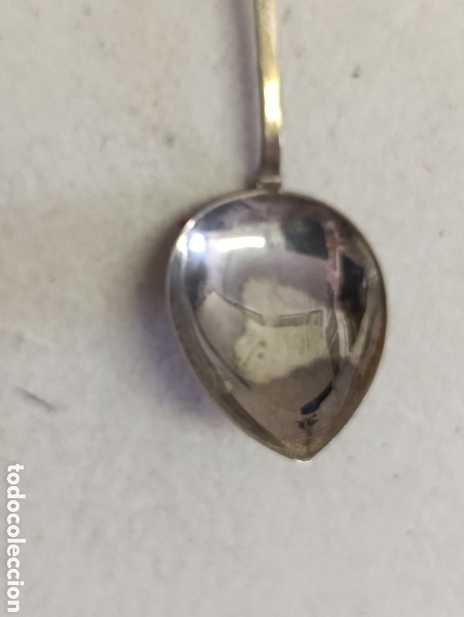 Antig&uuml;edades: CUCHARILLA DE PLATA CON ESMALTE DE VALLADOLID. - Foto 3