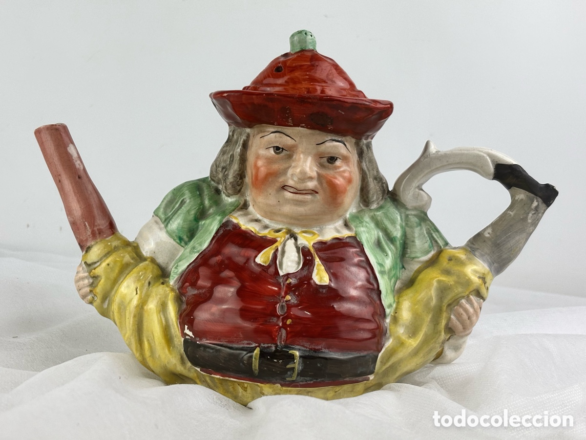 Antig&uuml;edades: TETERA EN PORCELANA STAFFORDSHIRE - SIGLO XIX