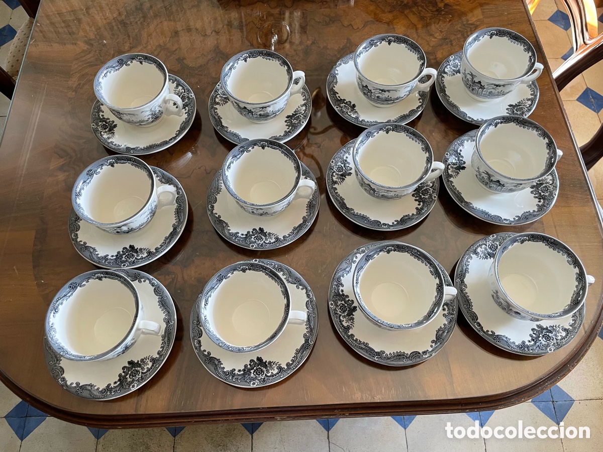 Antig&uuml;edades: Juego de t&eacute; porcelana Cartuja de Sevilla