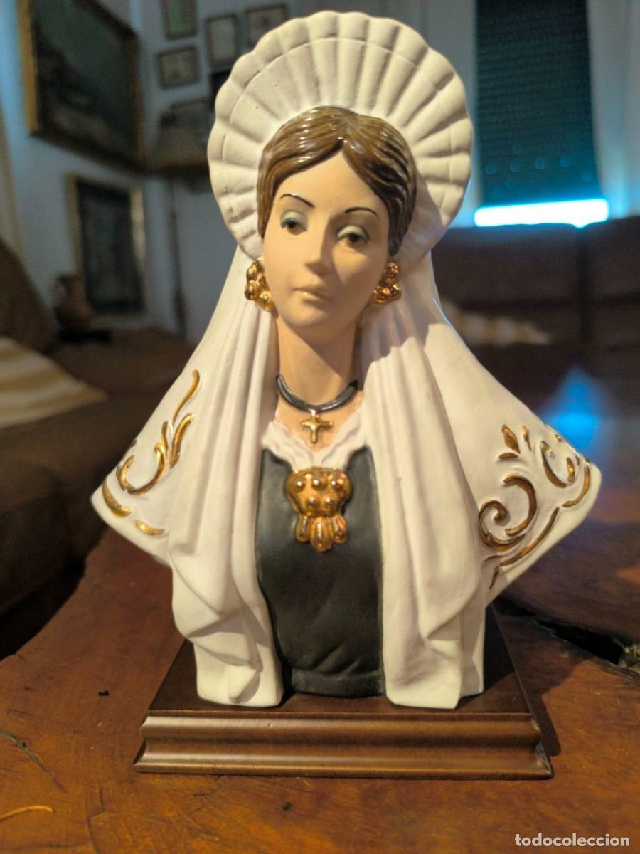 Antiques: BUSTO DE FALLERA - PORCELANA DE LA FIRMA SANTA RUFINA DE ALDAYA 19 CM