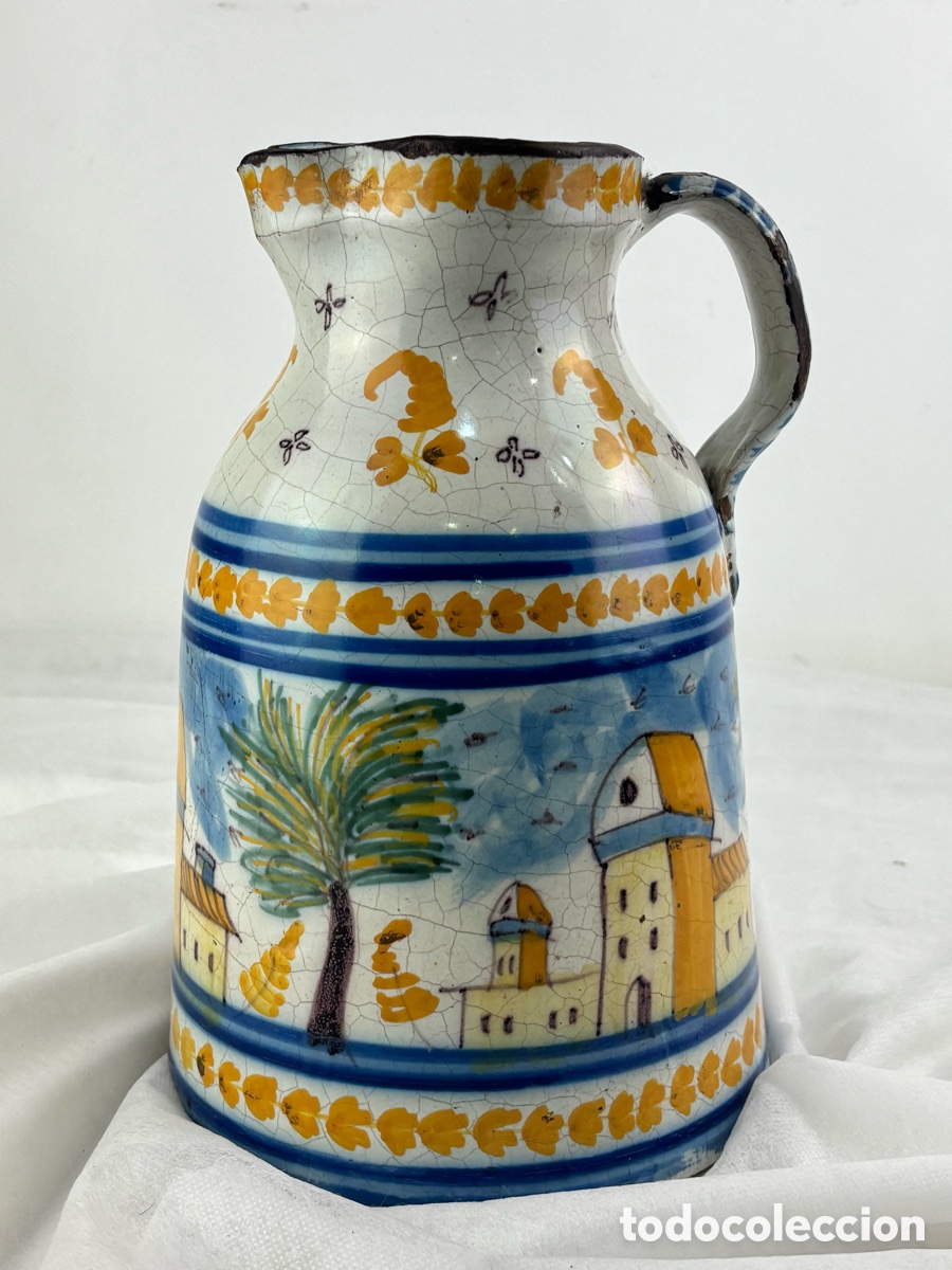 Antig&uuml;edades: GRAN JARRA EN CERAMICA POLICROMADA DE TALAVERA - SIGLO XIX - 26 CM