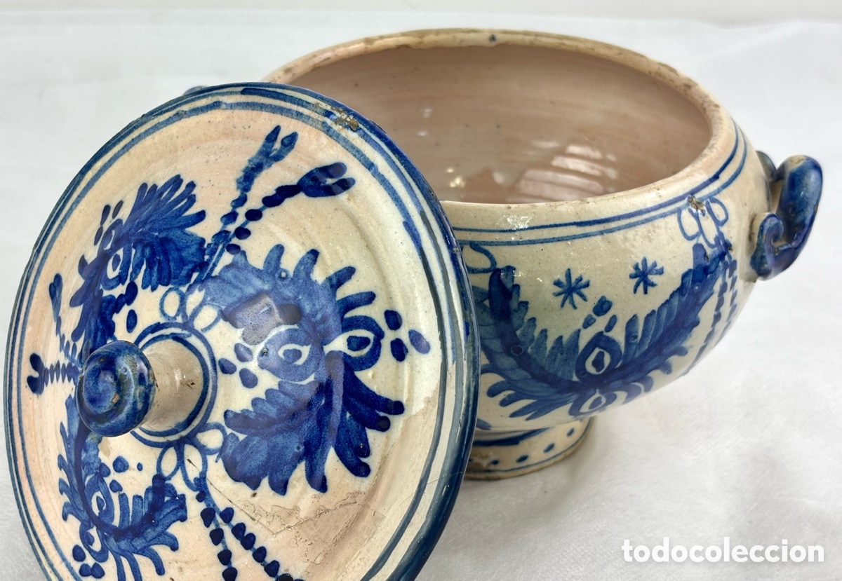Antig&uuml;edades: SOPERA EN LOZA DE MUEL - SIGLO XIX - Foto 2