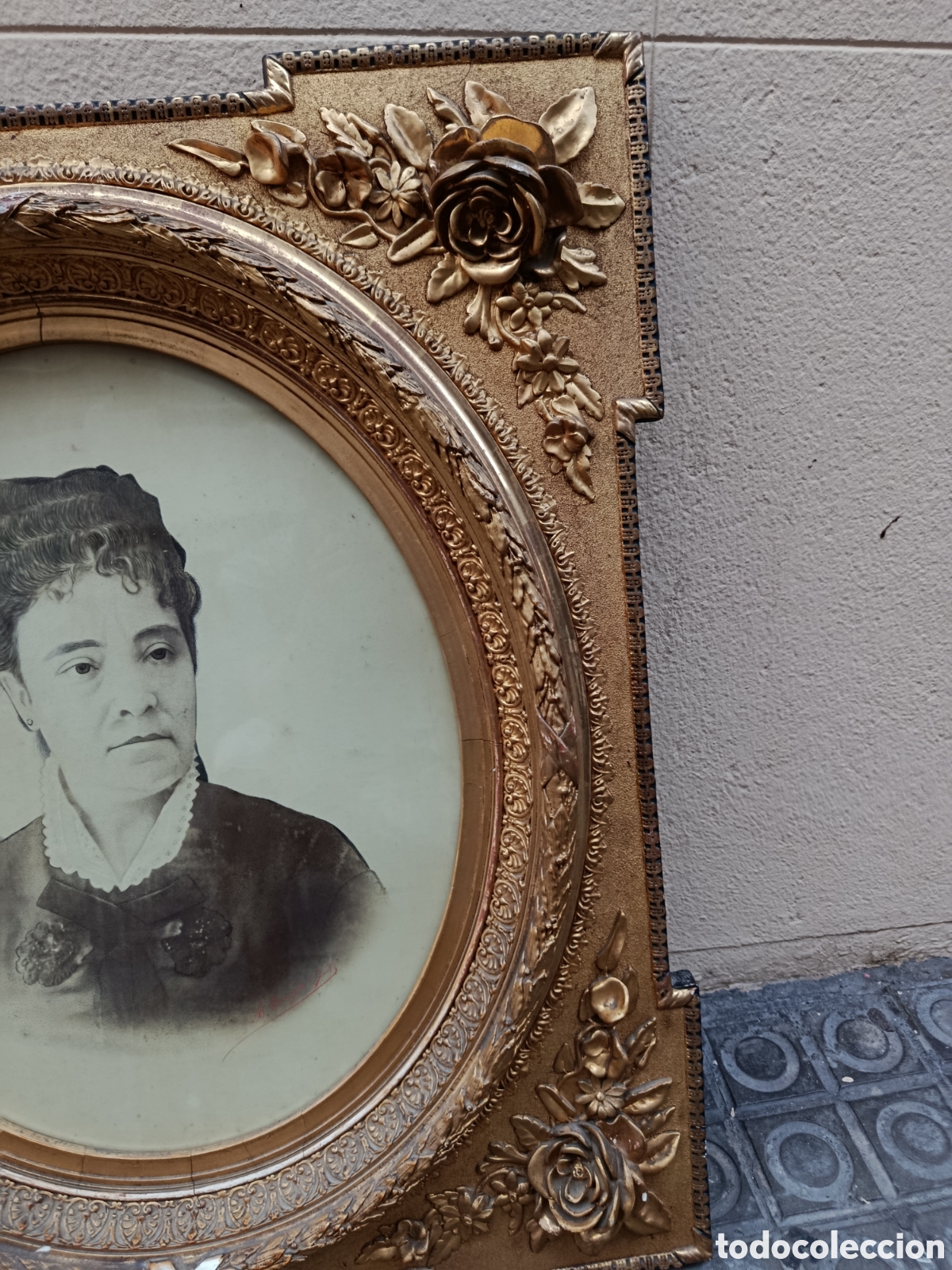 Antig&uuml;edades: Marco de retrato antiguo grande - Foto 2