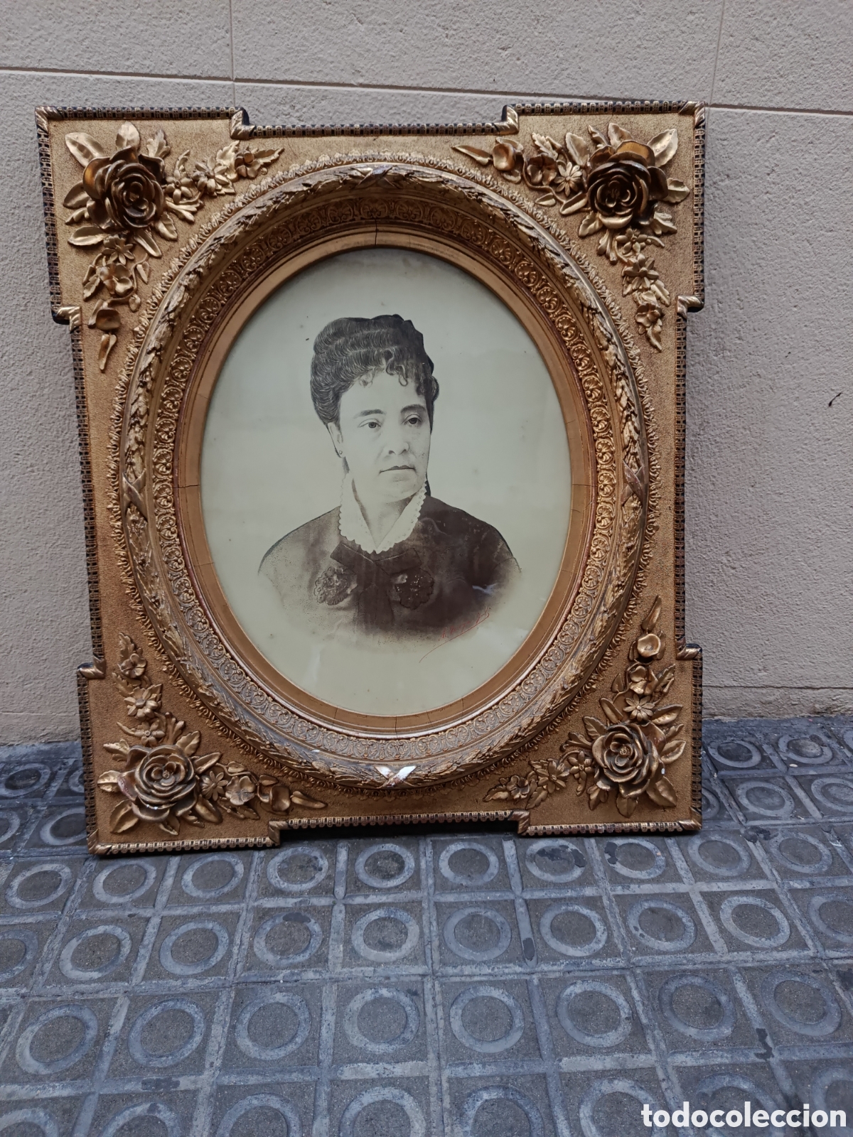 Antig&uuml;edades: Marco de retrato antiguo grande