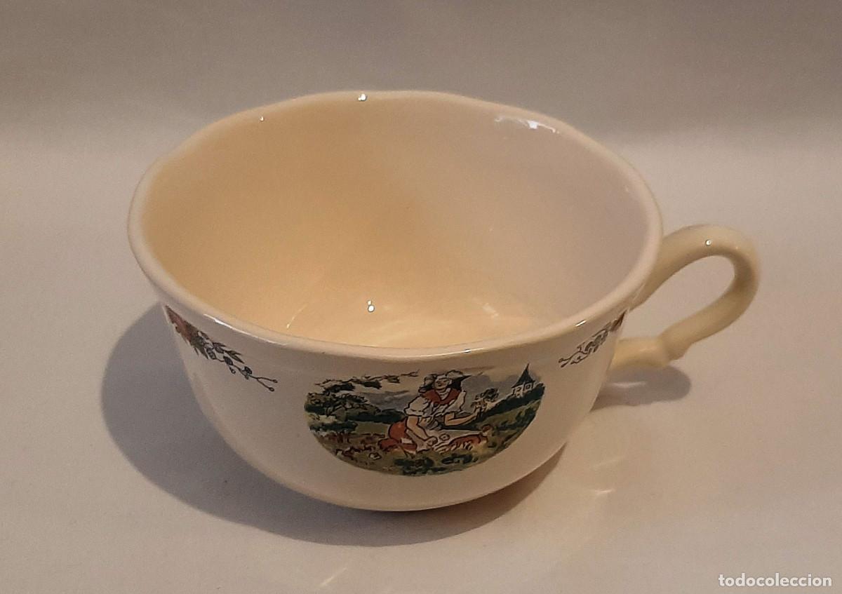Antig&uuml;edades: Taza consom&eacute; Sarreguemines francesa. Taza de consome o t&eacute; de loza francesa de la marca Sarreguemines