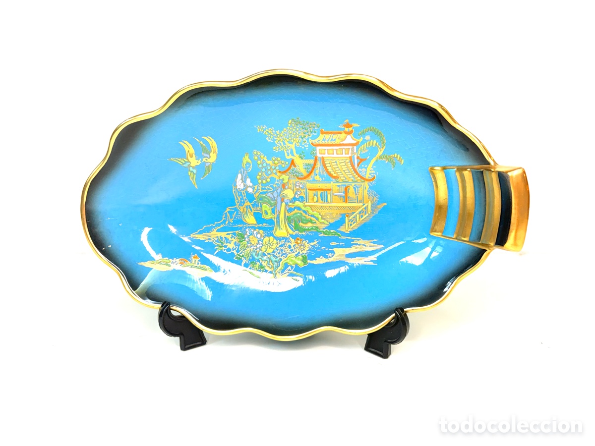 Antig&uuml;edades: Bandeja Turquoise Royale by Carlton Ware Inglaterra 1960&rsquo;s