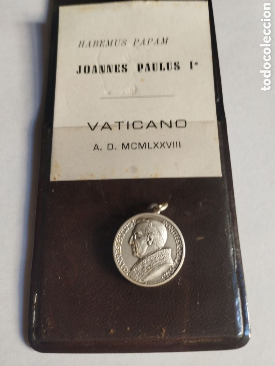 Antig&uuml;edades: Medalla con su estuche del vaticano Juan Pablo 1 a&ntilde;o 1978