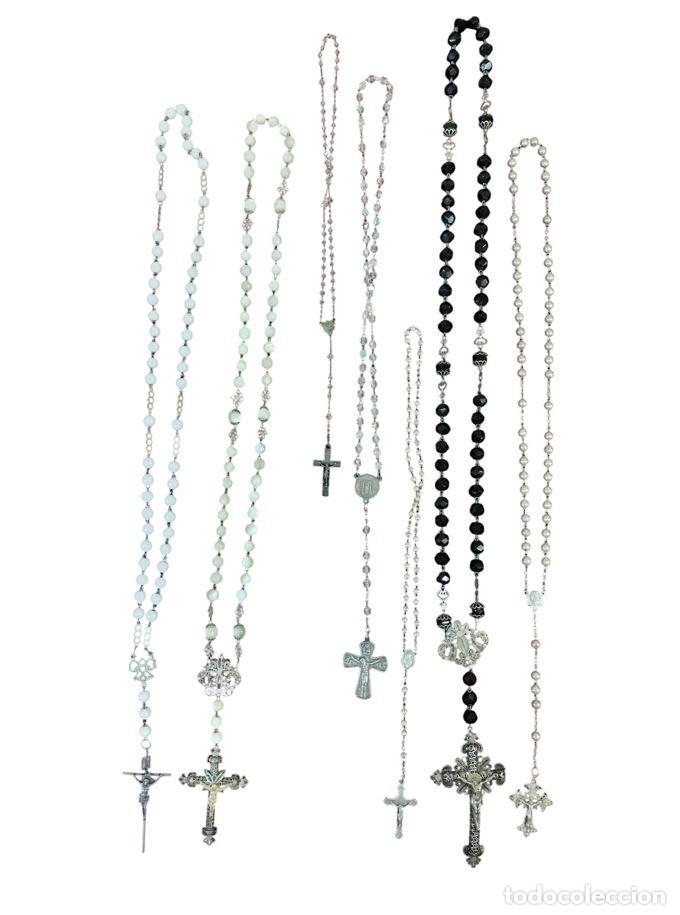 Antig&uuml;edades: CONJUNTO DE SIETE ANTIGUOS ROSARIOS. PLATA Y FILIGRANA DE PLATA. ESPA&Ntilde;A. SIGLOS XIX-XX.