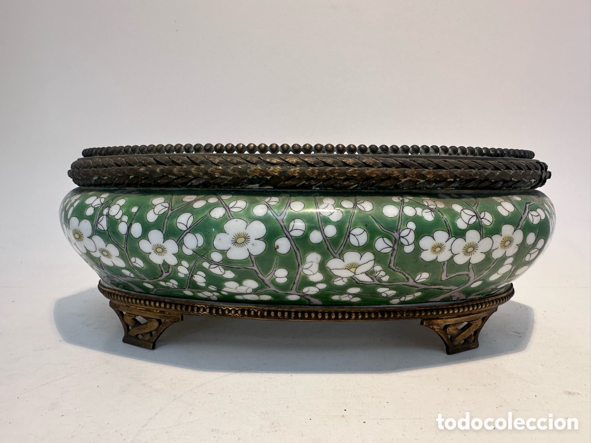 Antiquit&auml;ten: PRECIOSO CUENCO O CENTRO MESA DE PORCELANA CHINA CLOISONNE ANTIGUA.