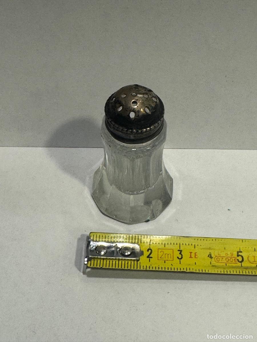 Antig&uuml;edades: MINI SALERO DE CRISTAL Y PLATA / COMPRA MIN&Iacute;MA 5 &euro;