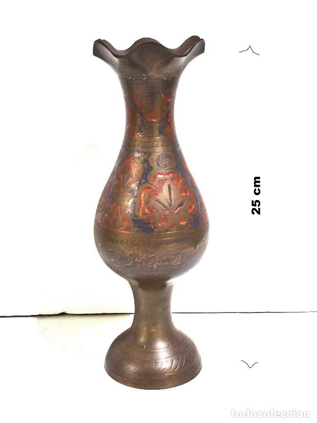 Antig&uuml;edades: Antiguo Jarr&oacute;n de Bronce Indio Pintado a Mano