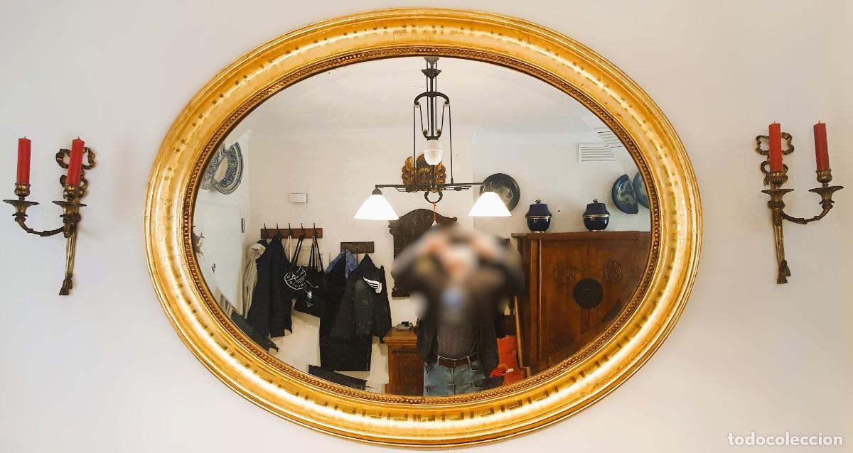 Antig&uuml;edades: GRAN ESPEJO OVALADO IMPERIO - Foto 2