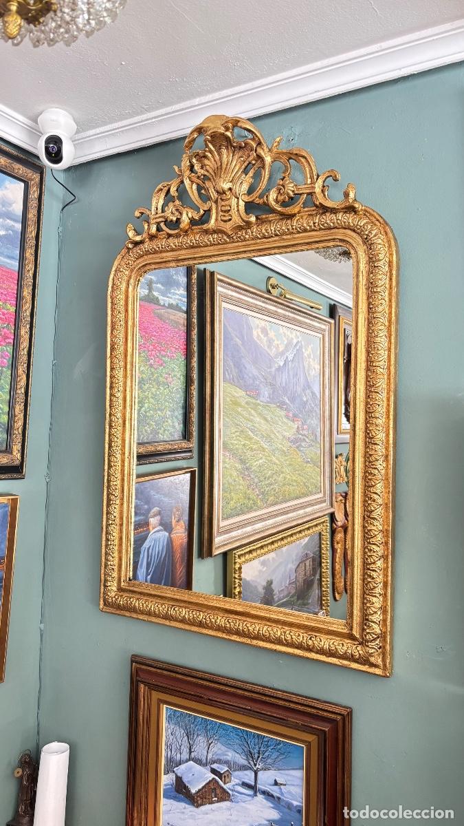 Antig&uuml;edades: Magn&iacute;fico espejo, dorado antiguo