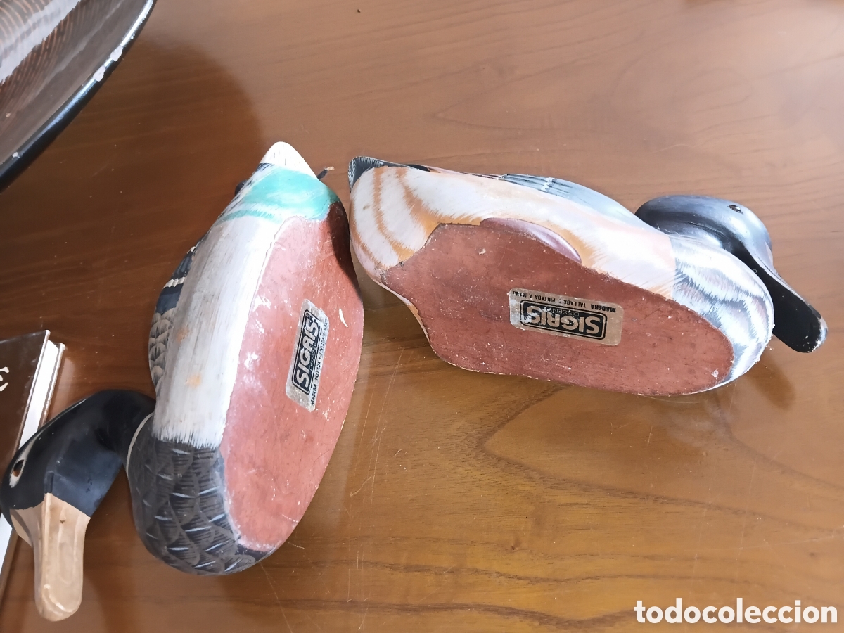 Antig&uuml;edades: Dos patos figuras de madera preciosas - Foto 2