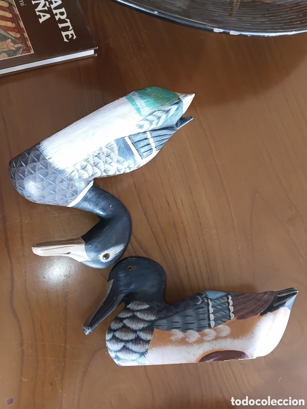 Antig&uuml;edades: Dos patos figuras de madera preciosas - Foto 4