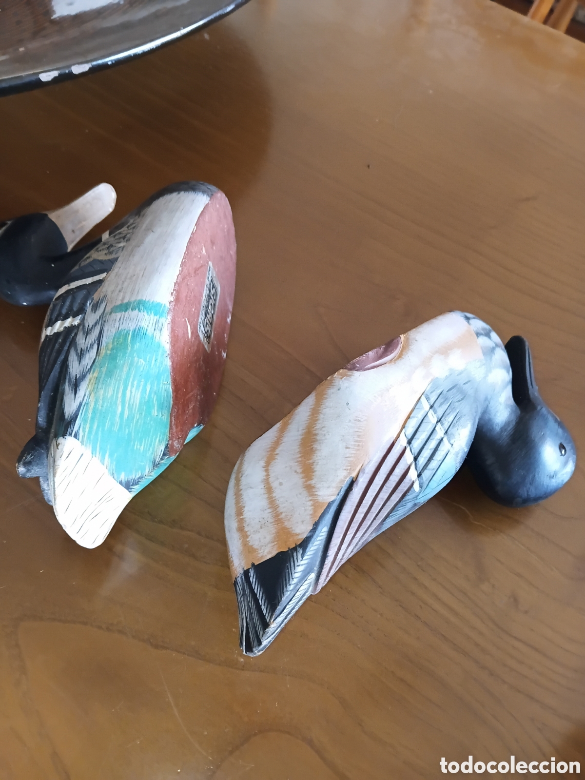 Antig&uuml;edades: Dos patos figuras de madera preciosas - Foto 5