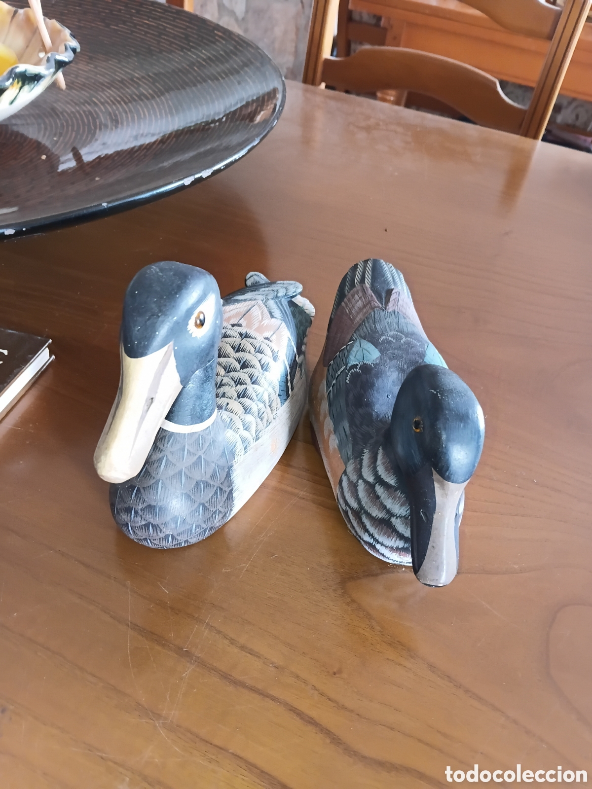 Antig&uuml;edades: Dos patos figuras de madera preciosas - Foto 1