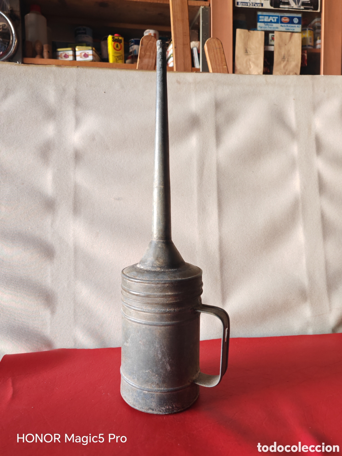 Antig&uuml;edades: Antiguo quinqu&eacute; de carburo hecho artesanal