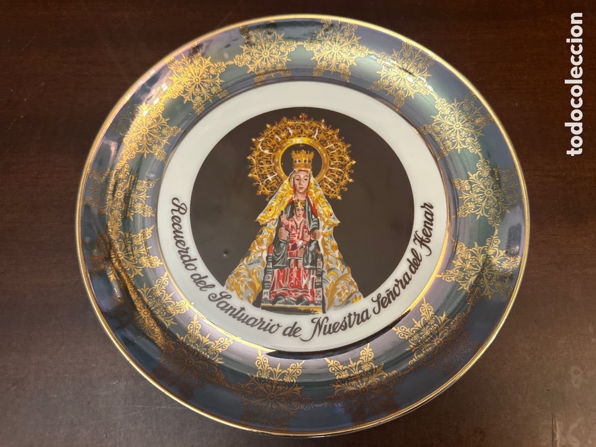 Antig&uuml;edades: RECUERDO DEL SANTUARIO DE HENAR. PLATO DE PORCELANA GUILL&Eacute;N