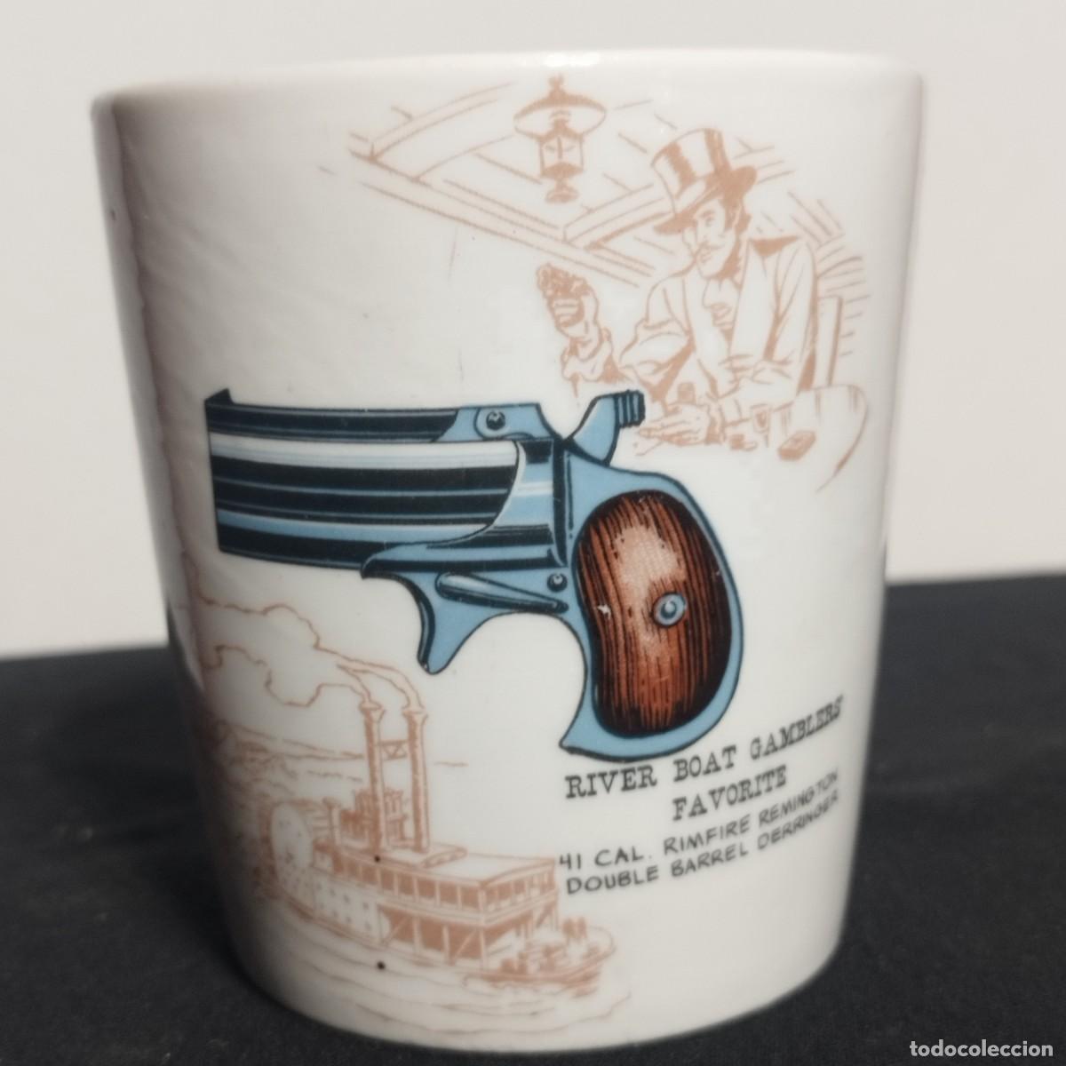 Antiquit&eacute;s: GRAN VASO PORCELANA LIMOGES DAE - REVOLVER COLT PEACEMAKER RIVER BOAT GAMBLERS FAVORITE