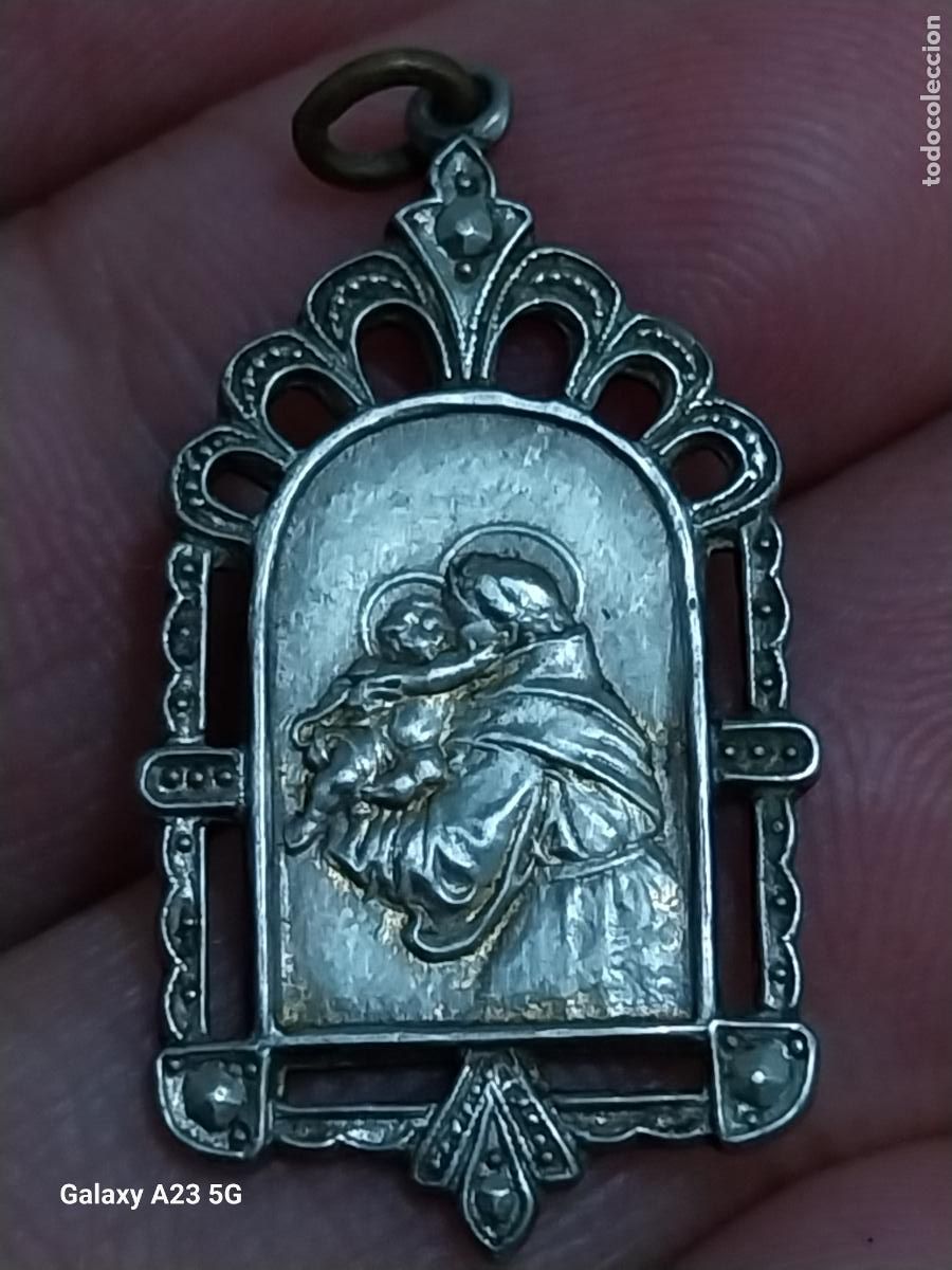 Antig&uuml;edades: SAN ANTONIO PADUA MEDALLA CALADA 3CMS ALTO PRECIOSA
