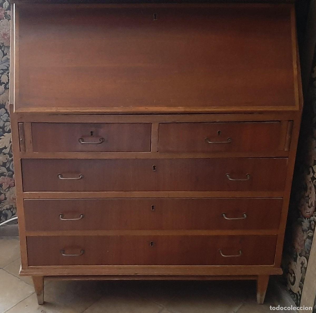 Antiquit&auml;ten: Escritorio Bur&oacute; Vintage Mid-Century de Madera con Cajonera - A&ntilde;os 60/70