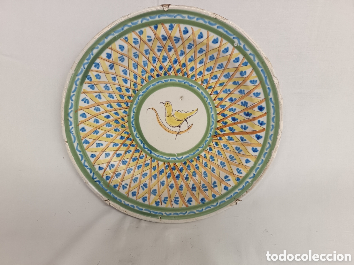 Antig&uuml;edades: ANTIGUO PLATO CERAMICA ESMALTADA, S.XIX MANISES,
