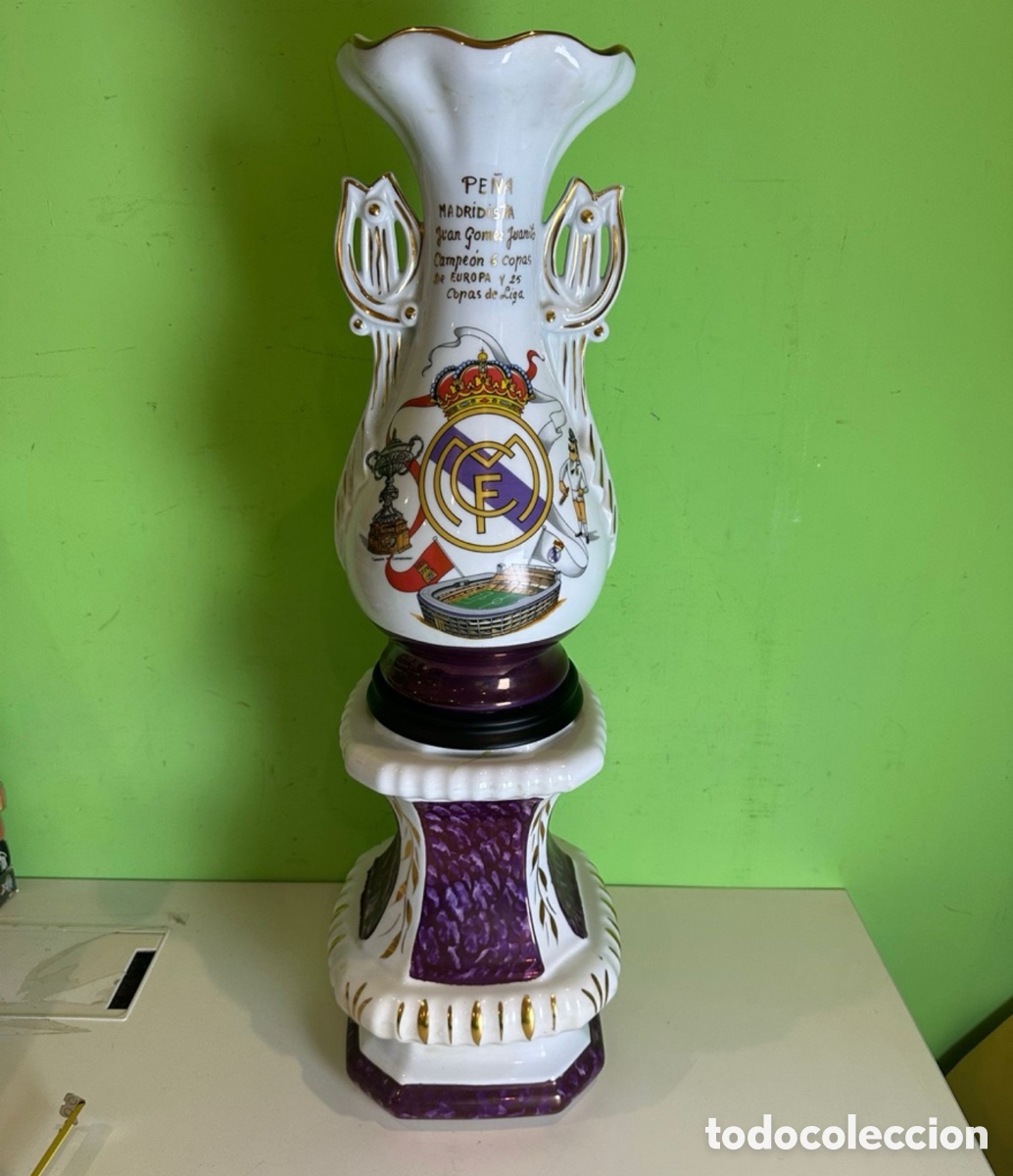 Antig&uuml;edades: Jarr&oacute;n original Real Madrid Pe&ntilde;a Madridista 72 cm