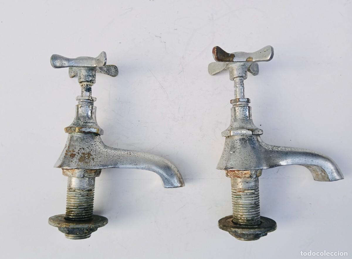 Antig&uuml;edades: GRIFER&Iacute;A CLASICA DE BRONCE CROMADO GRIFOS ANTIGUOS DE BA&Ntilde;O VINTAGE LAVABO