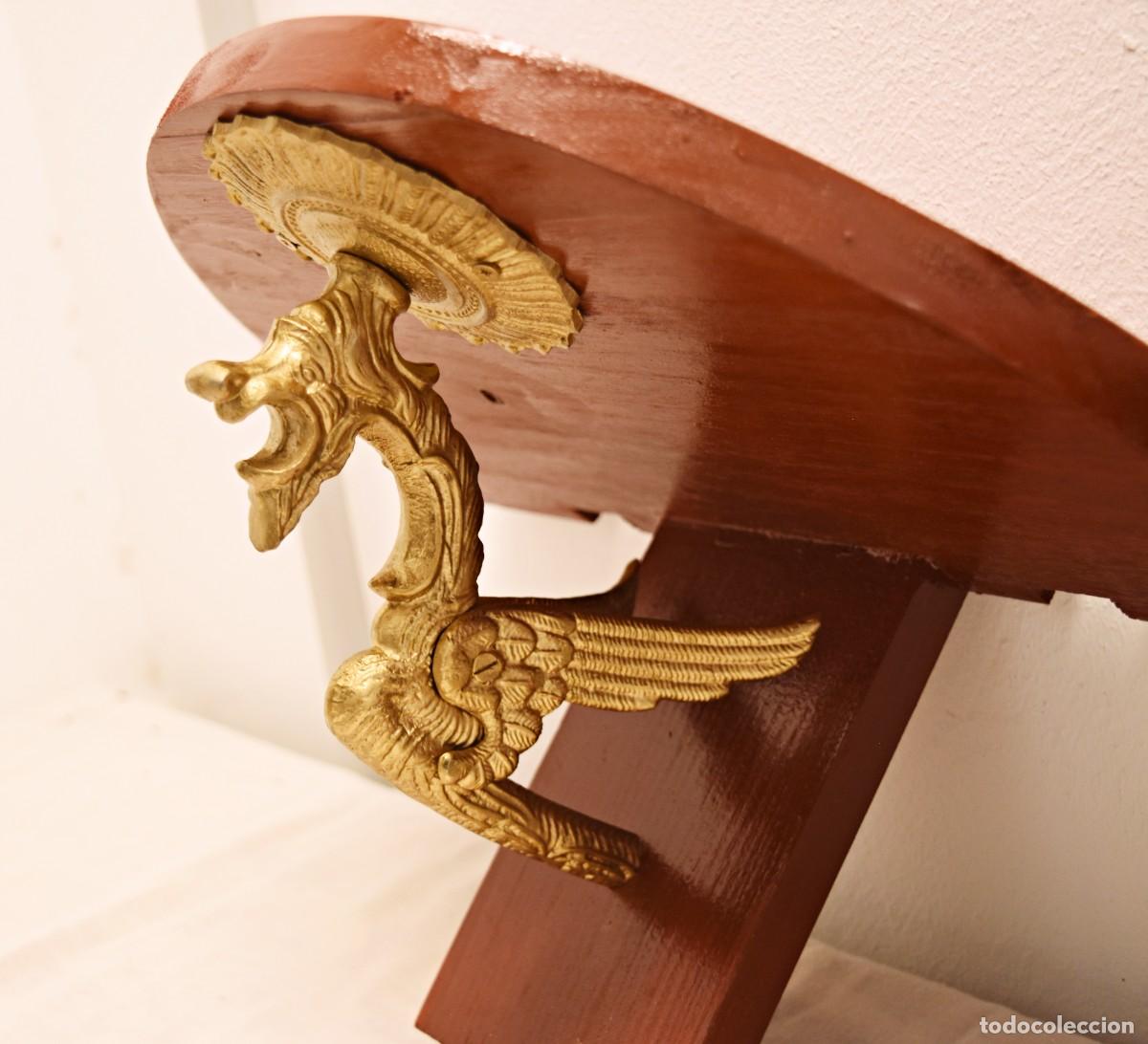 Antig&uuml;edades: Repisas / m&eacute;nsulas de pared de madera y bronce - Drag&oacute;n - Foto 8