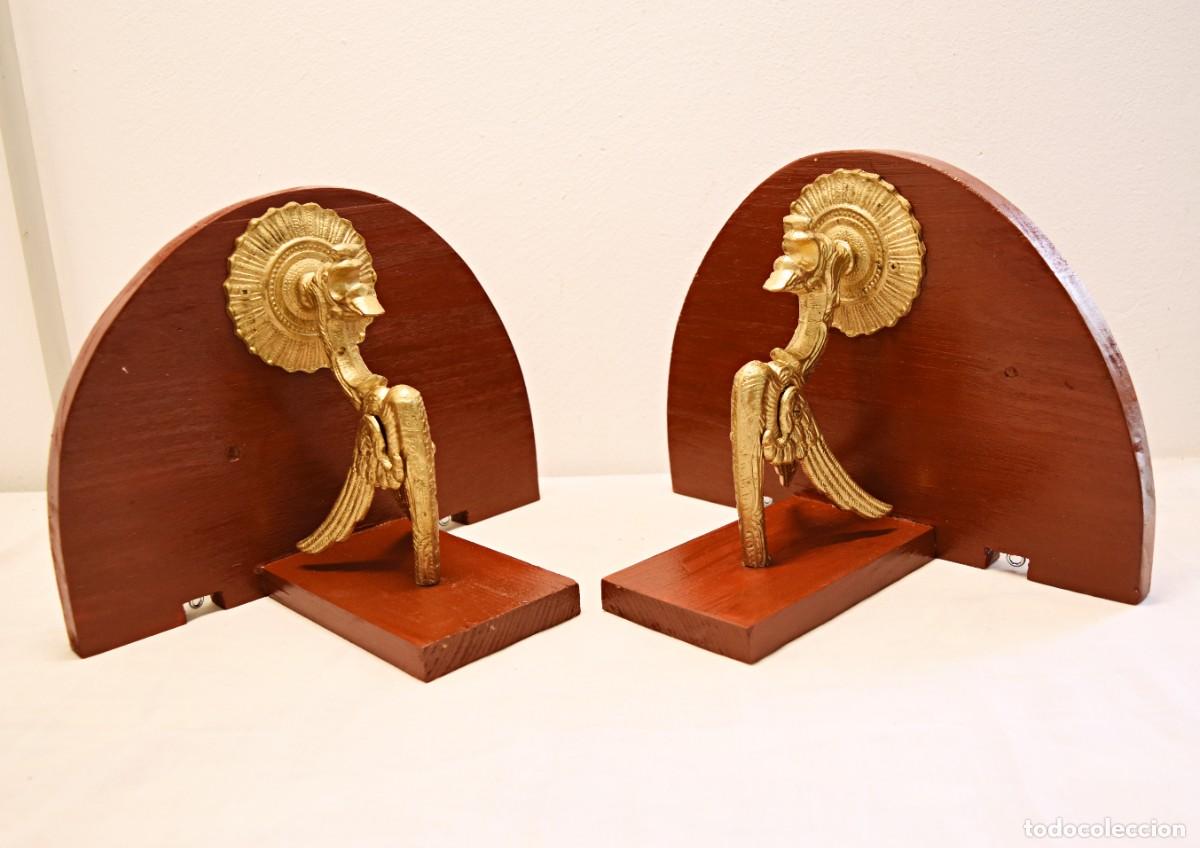 Antig&uuml;edades: Repisas / m&eacute;nsulas de pared de madera y bronce - Drag&oacute;n - Foto 9