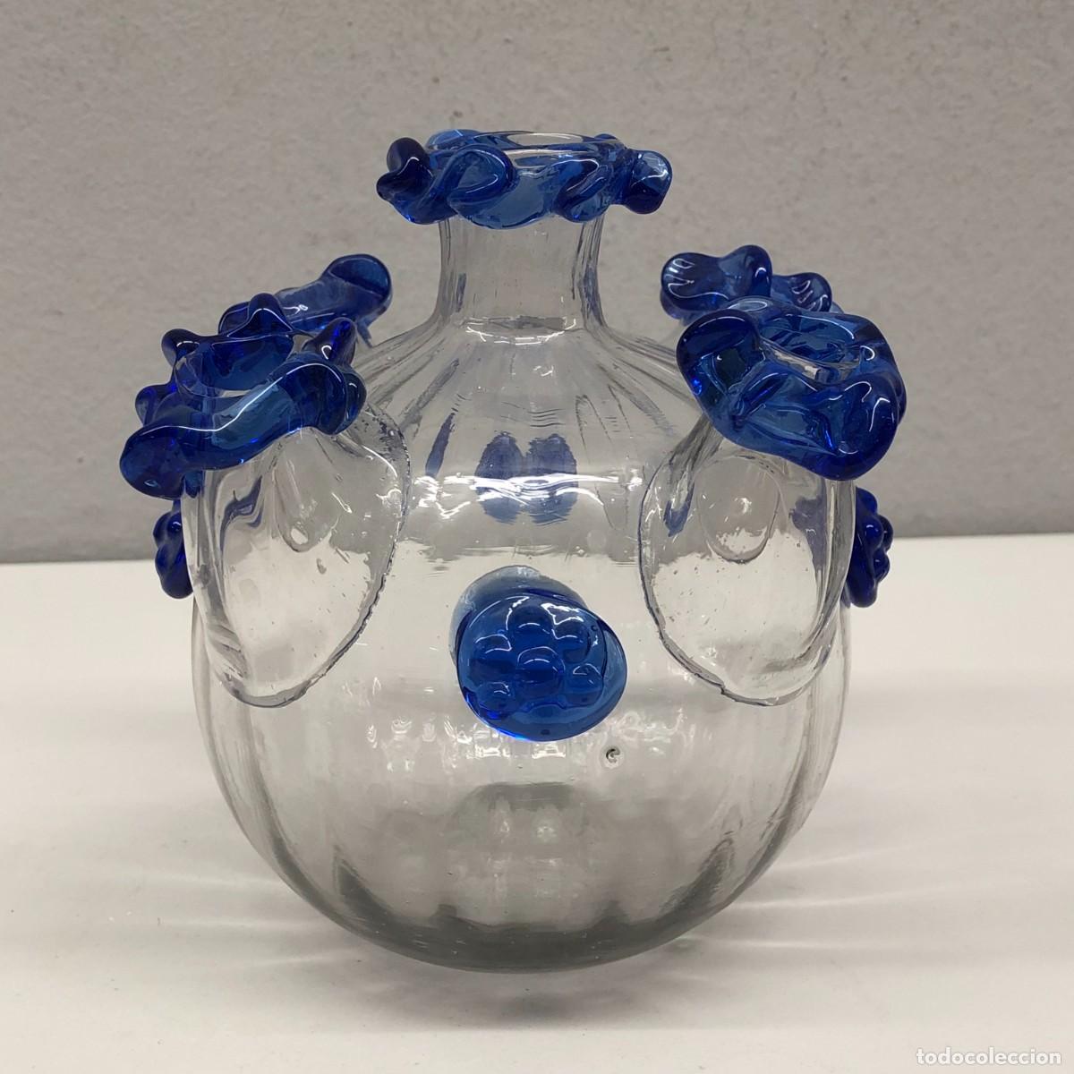 Antig&uuml;edades: PRECIOSO JARRON - CENTRO DE MESA - CRISTAL DE MURANO O MALLORQU&Iacute;N - S. XIX-XX - 15 X 17 X 17 CM