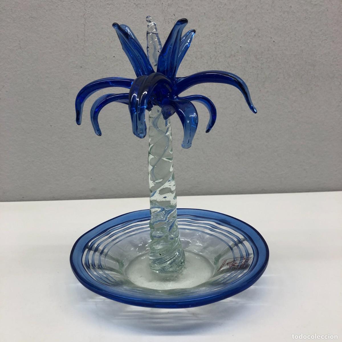 Antig&uuml;edades: PRECIOSO CENTRO DE MESA EN CRISTAL SOPLADO MALLORQU&Iacute;N - VIDRERIAS GORDIOLA - PALMERA - 23 X 18 CM