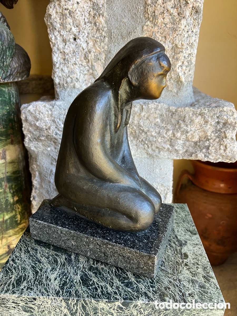 Antig&uuml;edades: XOAN PINEIRO NOGUEIRA (1920-1980) preciosa escultura original en bronce obra &uacute;nica