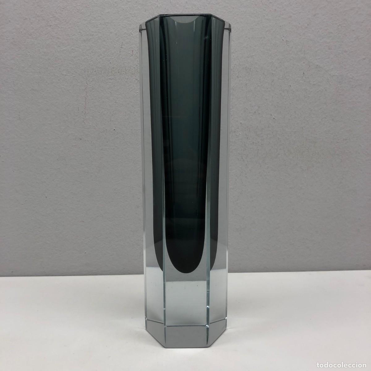 Antig&uuml;edades: PRECIOSO JARRON DE DISE&Ntilde;O DEL DISE&Ntilde;ADOR FLAVIO POLI - CRISTAL ITALIANO MURANO - RAR&Iacute;SIMA - 30 CM