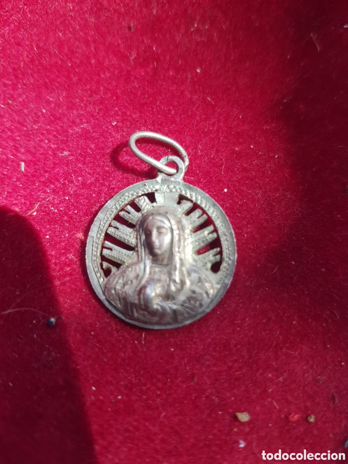 Antig&uuml;edades: ANTIGUA MEDALLA DE LA VIRGEN HECHA MONEDA 30 CENTAVOS 1934