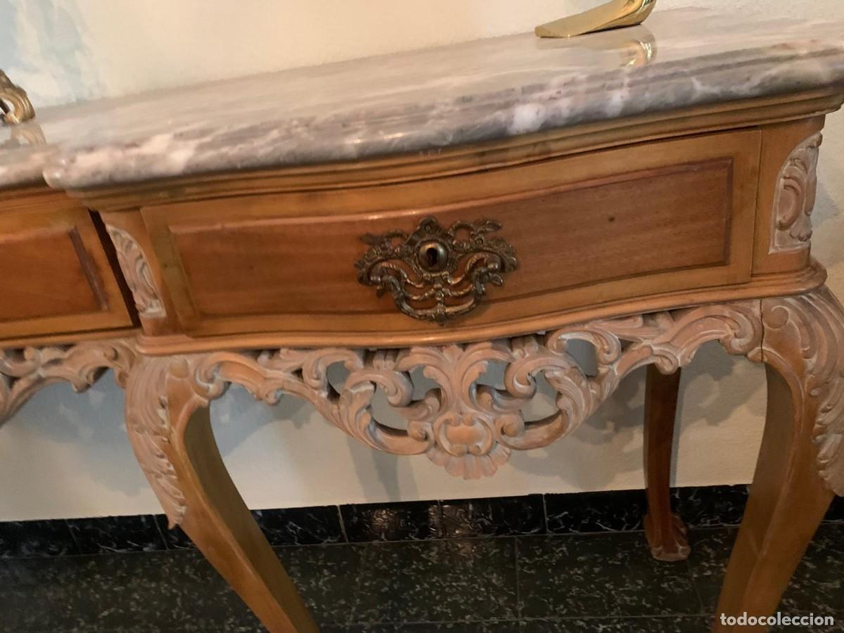 Antig&uuml;edades: Consola estilo Luis XV con m&aacute;rmol - Foto 3