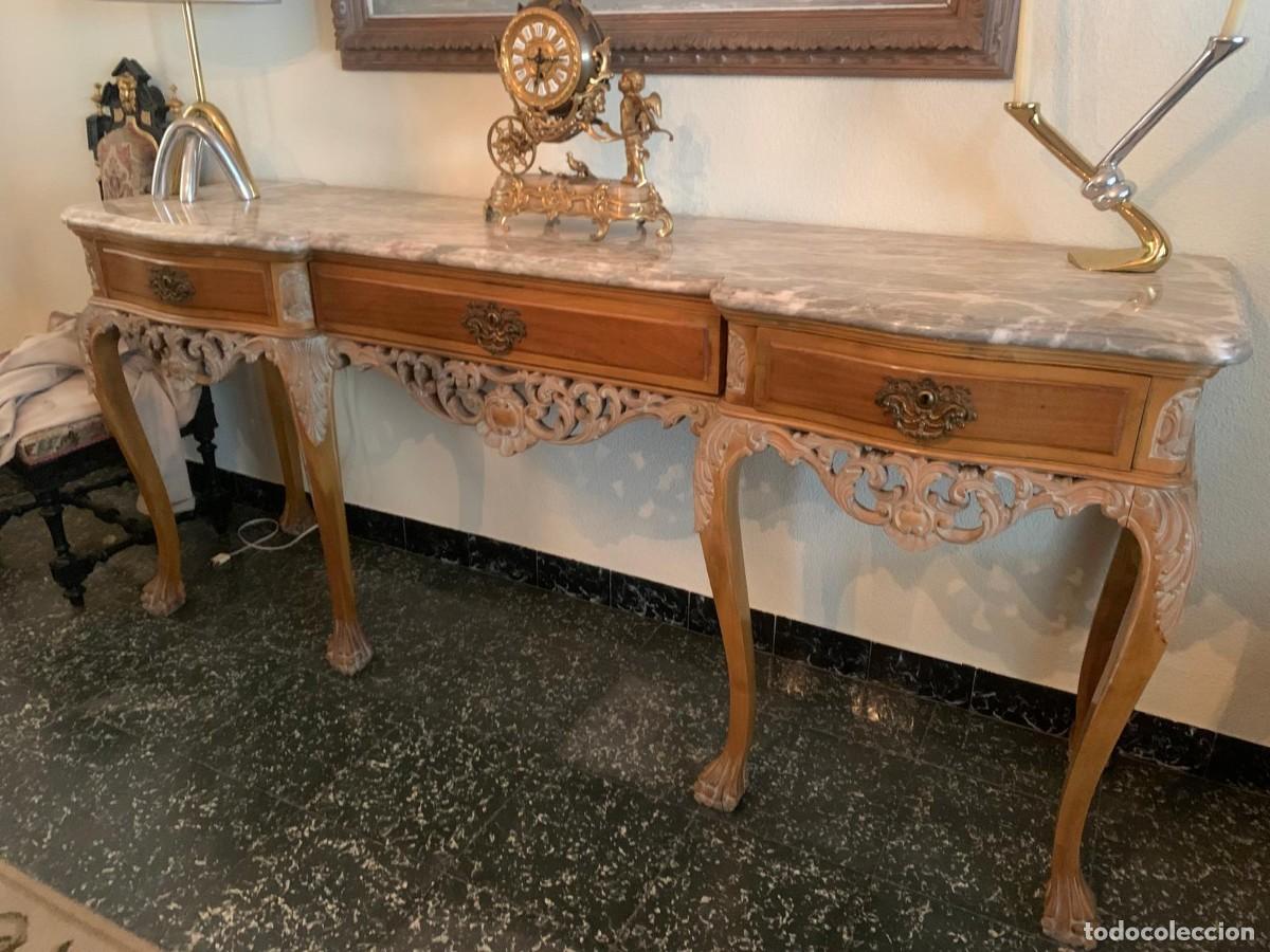 Antig&uuml;edades: Consola estilo Luis XV con m&aacute;rmol - Foto 5