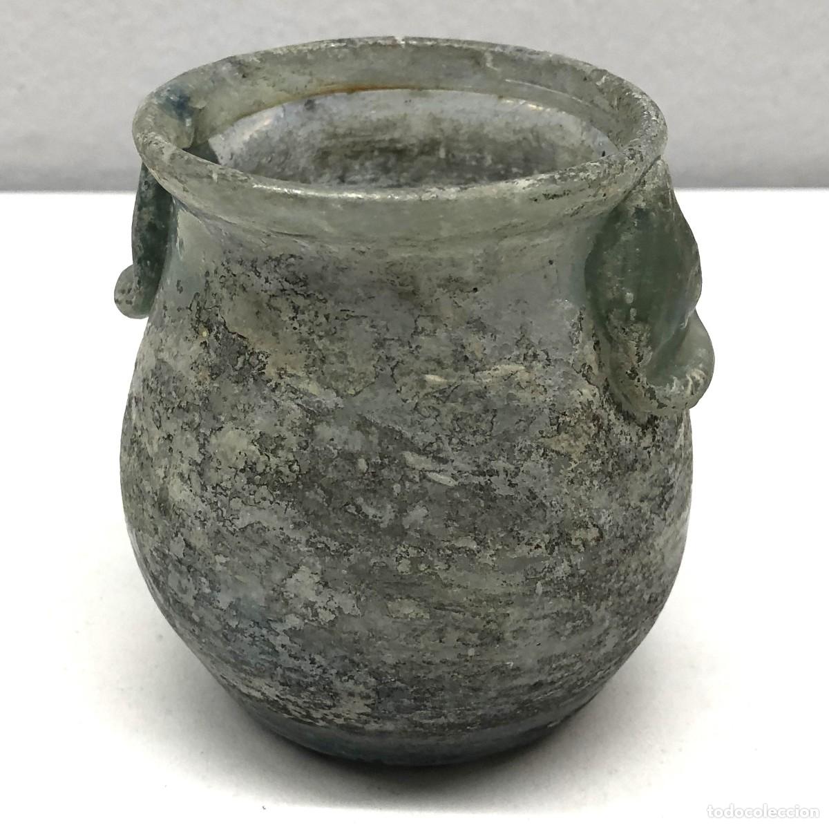 Antig&uuml;edades: PRECIOSA JARRITA DE CRISTAL SOPLADO - HECHO COMO LAS JARRAS DE CRISTAL ROMANAS - CRISTAL VIDRIADO