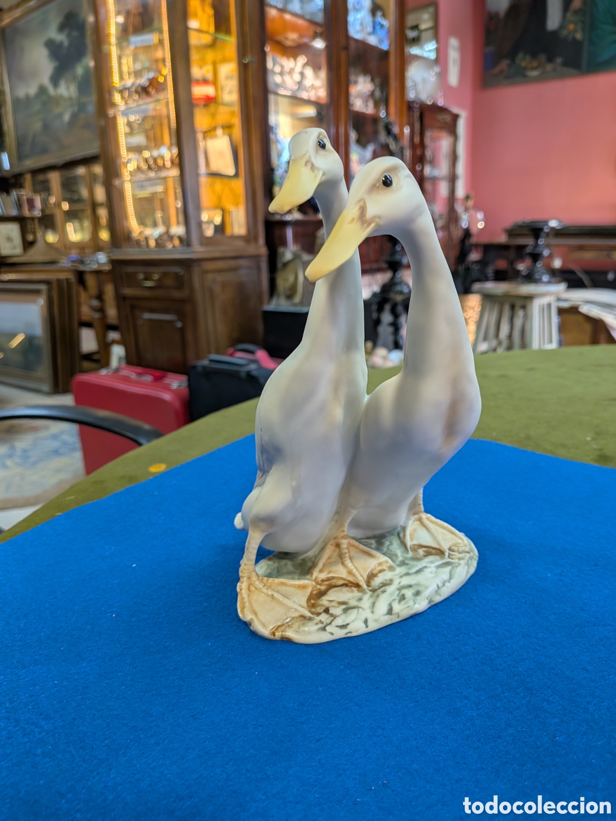 Antig&uuml;edades: Porcelana Kaiser, pareja de gansos.REF-463/2