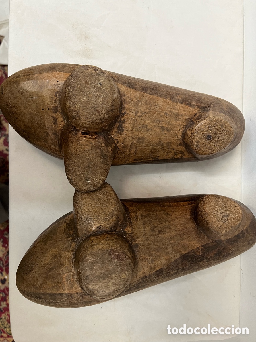 Antig&uuml;edades: Pareja de Madre&ntilde;as de Madera Tallada. A/J - Foto 4
