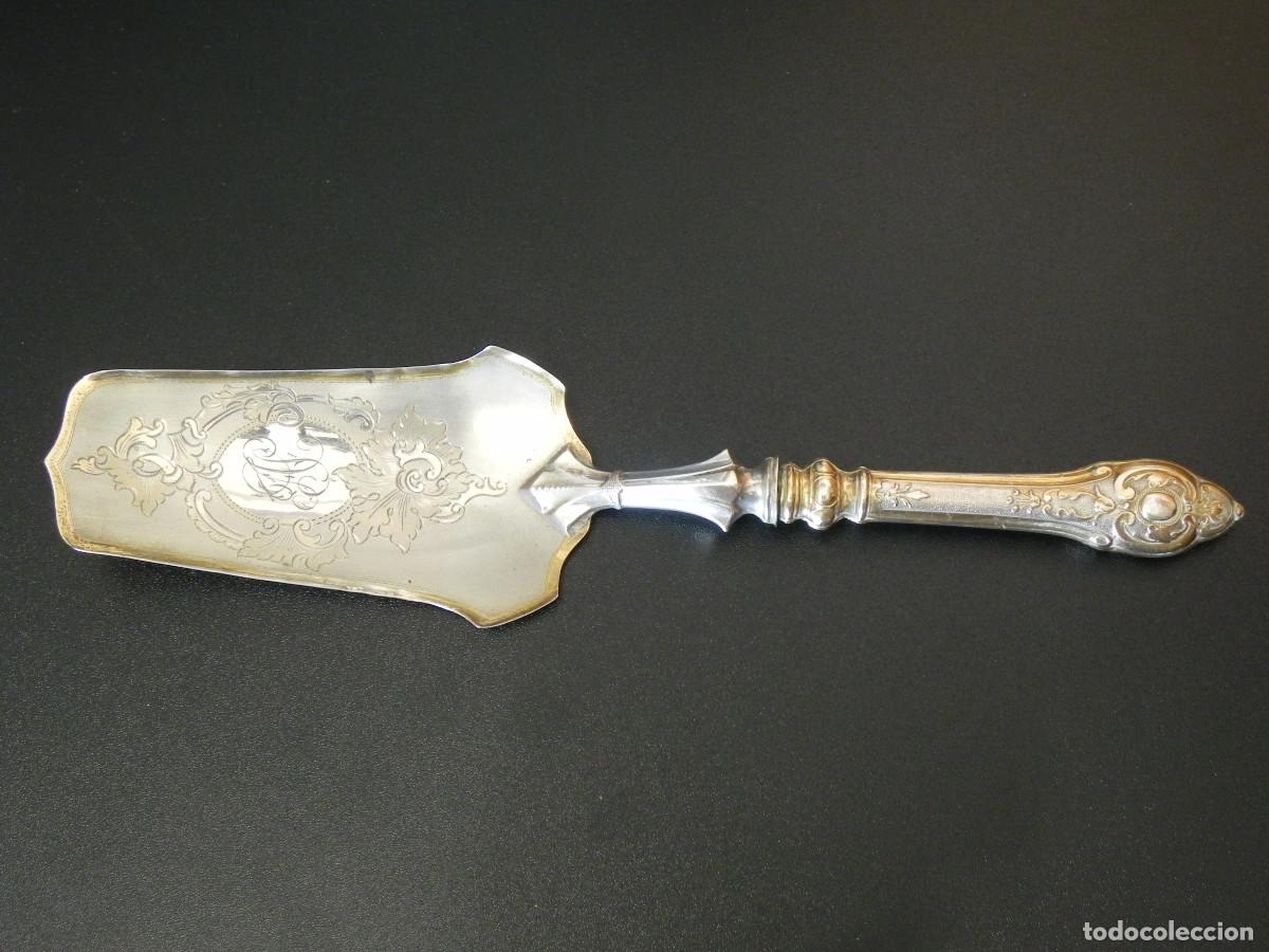 Antig&uuml;edades: ** PALA DE PLATA ANTIGUA SIGLO XIX PARA TARTAS **