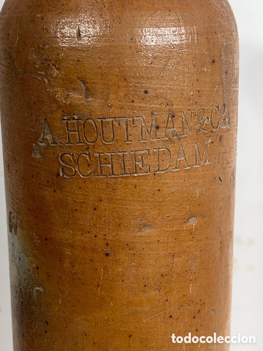 Antig&uuml;edades: Antigua Botella de Gres Cil&iacute;ndrica. A/J - Foto 2