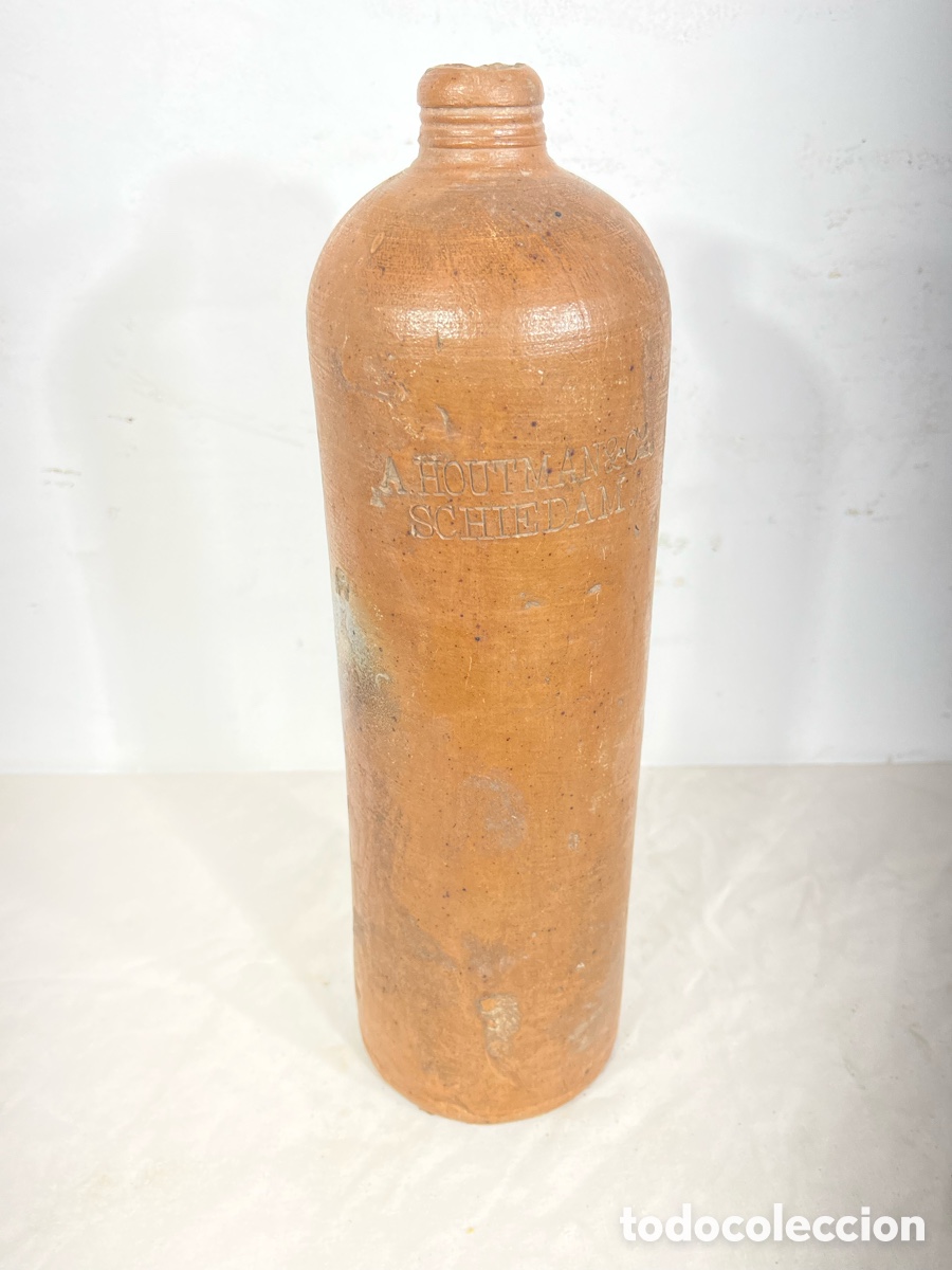 Antig&uuml;edades: Antigua Botella de Gres Cil&iacute;ndrica. A/J - Foto 1
