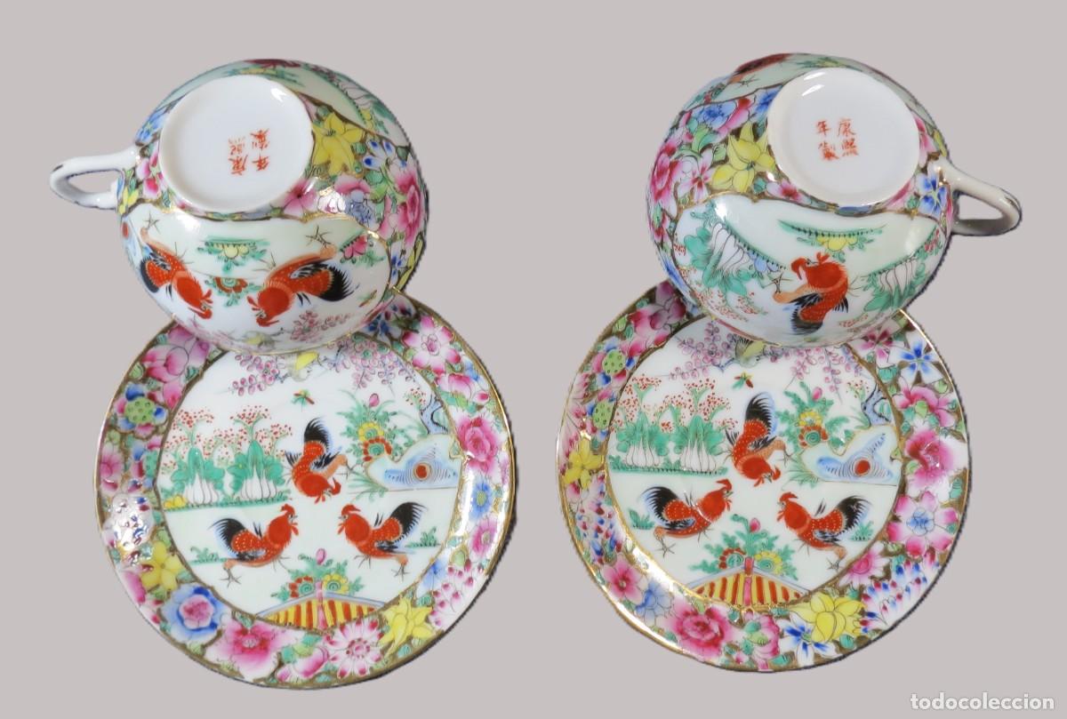 Antig&uuml;edades: Par de ch&aacute;venas Porcelana Chinesa decora&ccedil;&atilde;o Mille Fleurs 1950