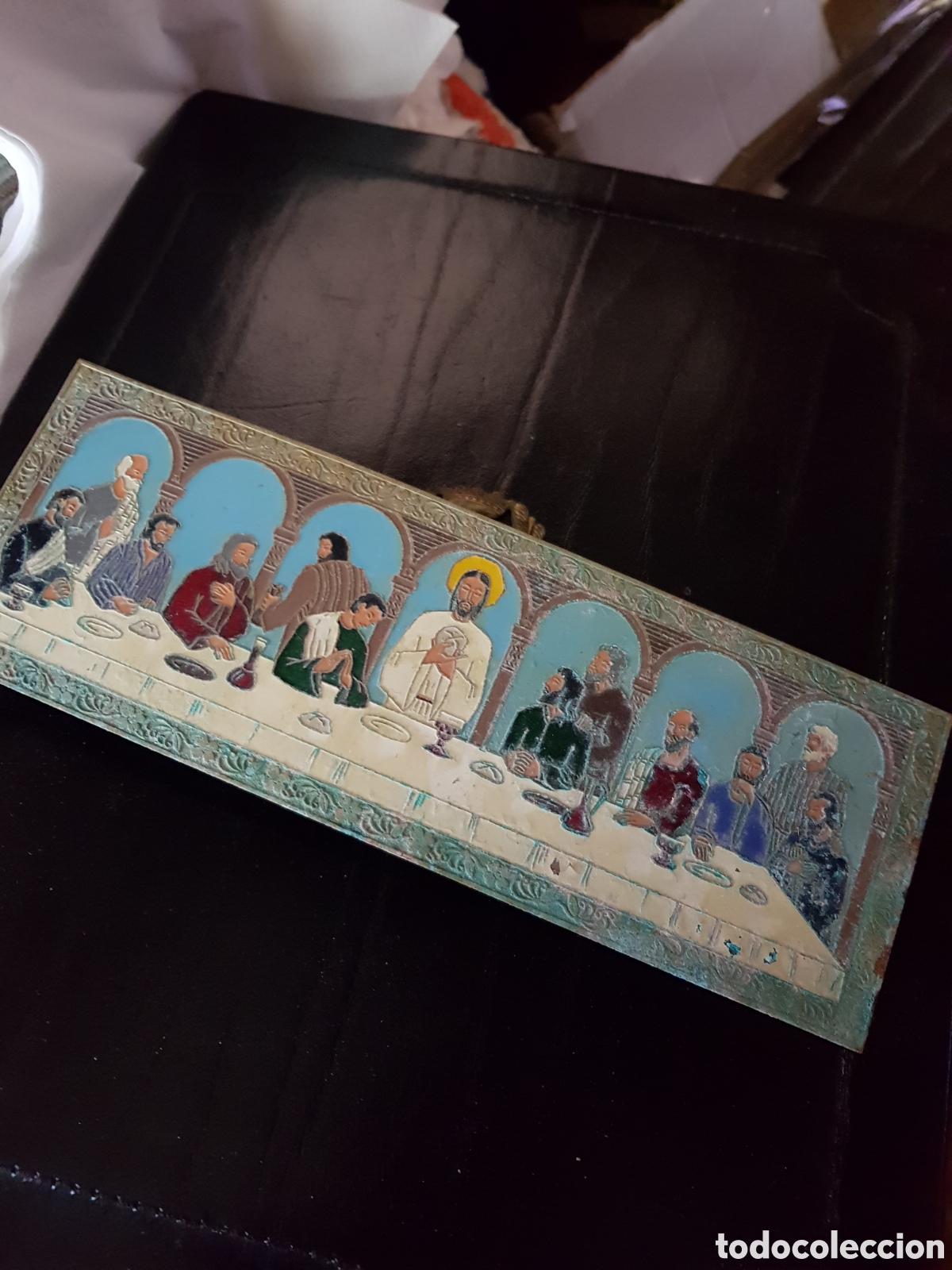 Antig&uuml;edades: ANTIGUA PLACA ESMALTADA ULTIMA CENA