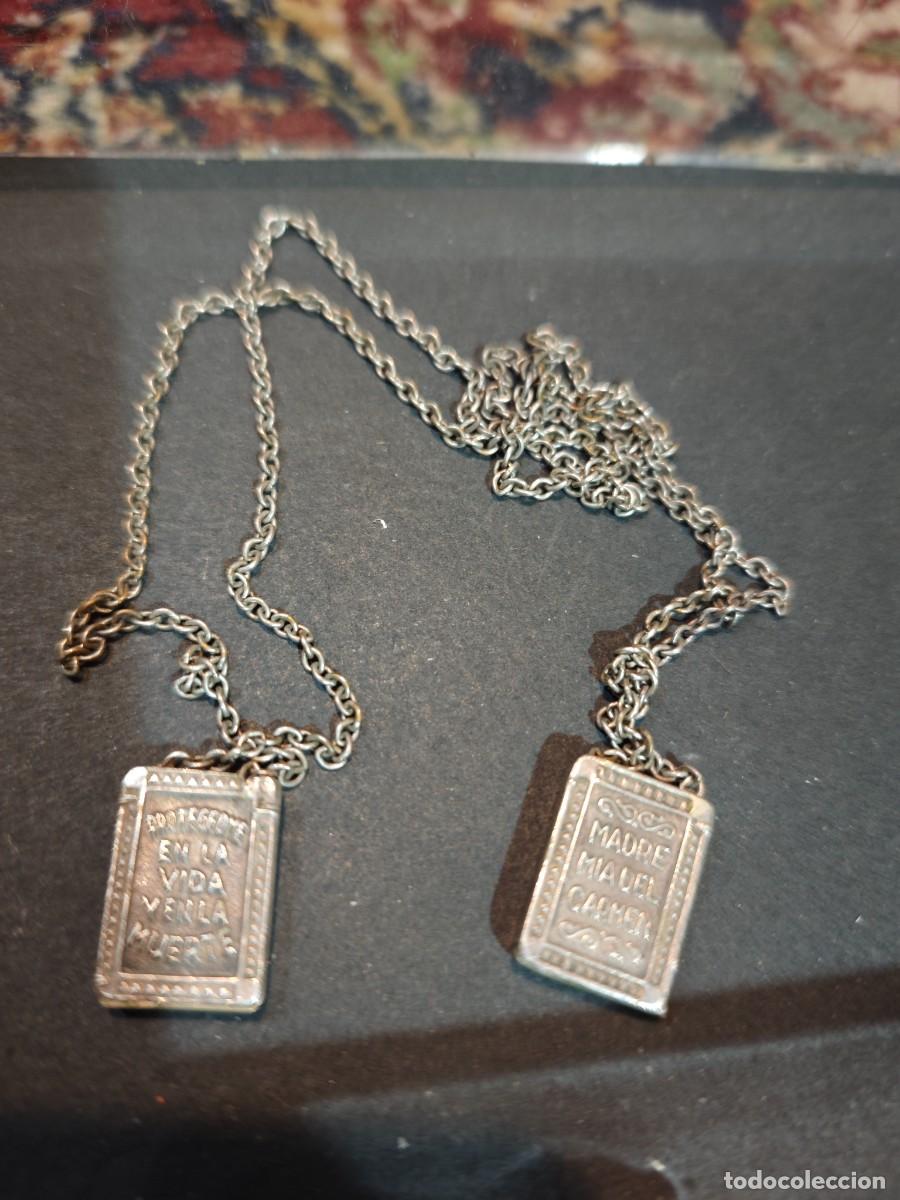 Antig&uuml;edades: Relicario antiguo escapulario virgen