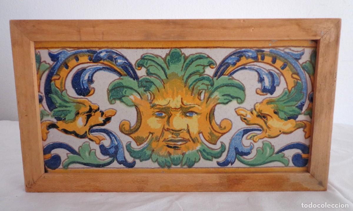 Oggetti Antichi: &rdquo;Azulejo/placa cer&aacute;mica sevillana, motivo grutesco renacentista J. Manuel Pozo Fern&aacute;ndez, Sevilla
